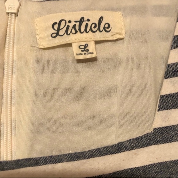 Light Blue/Grey Stripes Dress size L 🛍️ - Picture 3 of 4